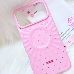 Case Ốp điện thoại iPhone Màu Hồng Đậm Chấm Bi Poli Corner Magsafe Basic iPhone 17/16/15/14/13/12/Pro/Promax