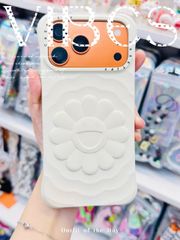 Case Ốp Điện thoại iPhone TAKASHI MURAKAMI x CASETiFY FLOWERS BLOOM Màu Kem Basic iPhone 17/16/15Pro/Promax