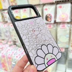 Case Ốp Điện thoại iPhone Hoa Cười Nền Hồng x Murakami Flower Mirror CaseTify iPhone 17/16/Promax