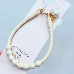 DÂY BI CHARM HOA Ngọc Trai Silicone CHỐNG BẨN kèm charm