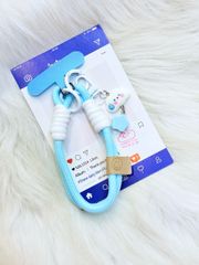 Dây đeo ngắn móc tay chất dù giữ điện thoại màu phối trơn ( DÂY NGẮN) - kèm móc hoạt hình các mẫu