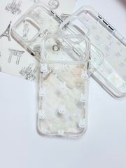 Case Ốp điện thoại iPhone Bling Bling ánh tim bé Thỏ kute viền camera lấp la lấp lánh iPhone 13/14/15/16/17Pro/Promax
