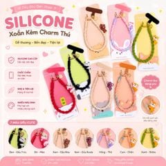 DÂY Xoắn Thú Cartoon Silicone Chất CHỐNG BẨN kèm charm nhiều màu sắc