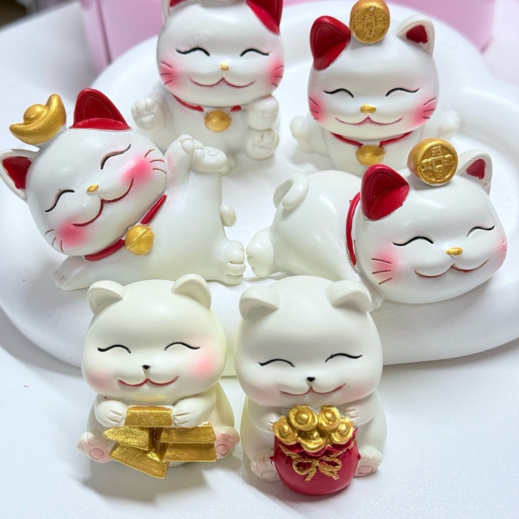 Bộ Mô Hình MÈO THẦN TÀI Bộ 4 Tượng - TẾT