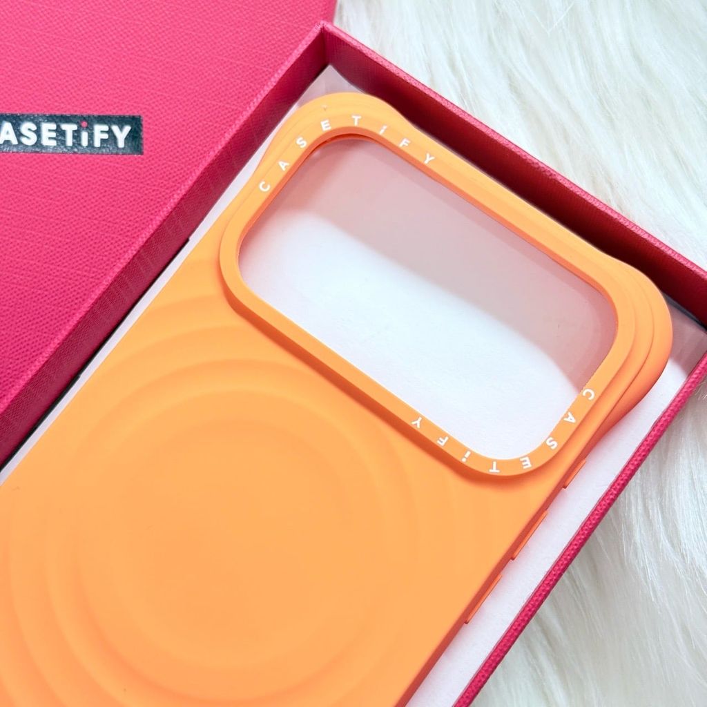 Case Ốp Điện thoại iPhone Casetify Ripple Case Cam - Orange Magsafe Basic iPhone 17/16/15Pro/Promax