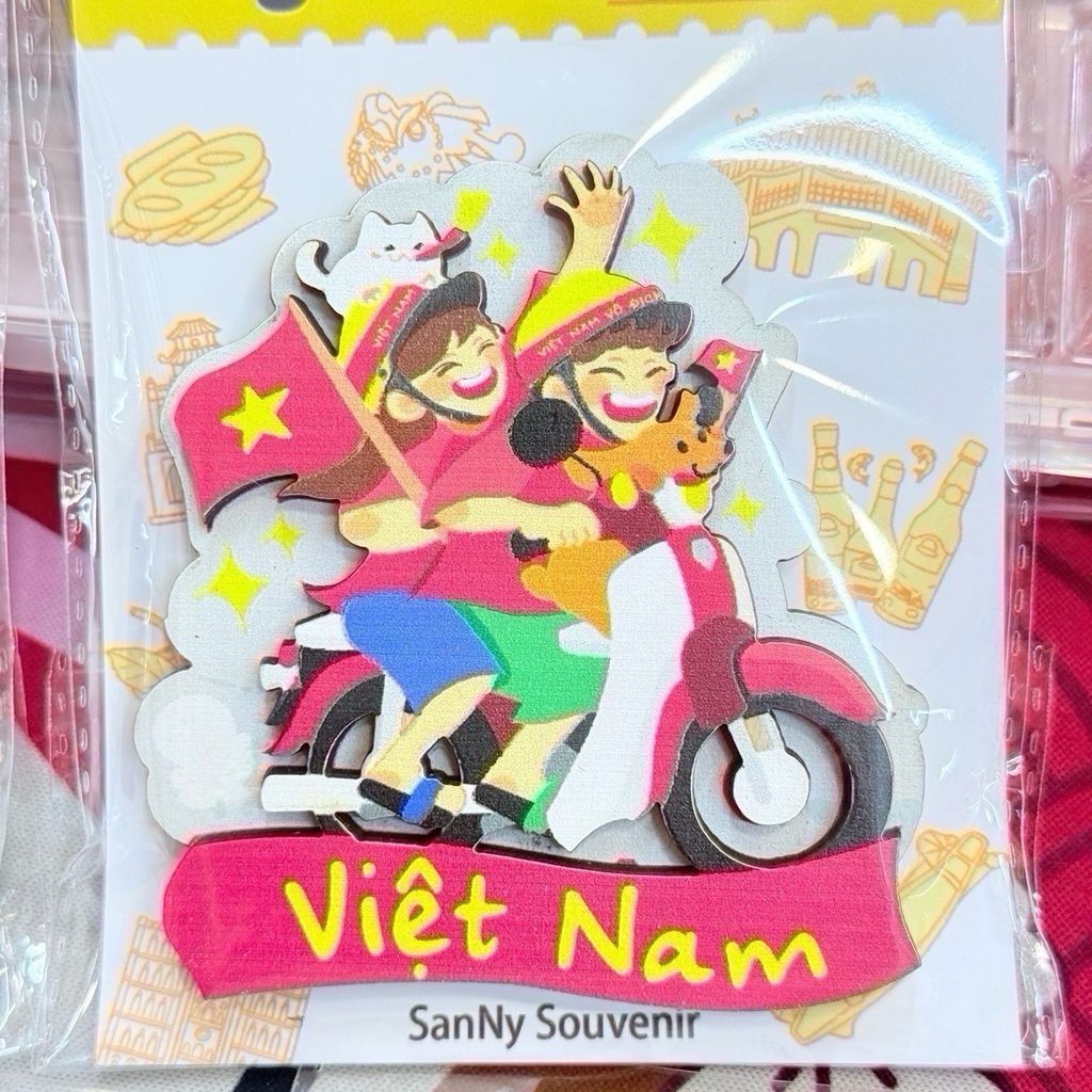 Nam châm Gỗ 3D Trang Trí Tủ Lạnh Fridge Magnet - Hình Ảnh Con Người Việt Nam - Món Ăn Việt Nam - Quà lưu niệm Việt Nam