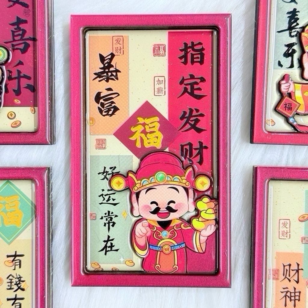 Magnet Trang Trí Tủ Lạnh Vuông Ông Thần Tài Thần Tài Tết ( 5 Mẫu)