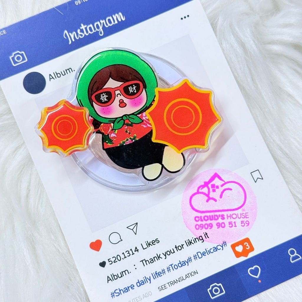 POPSOCKET Magsafe Nam Châm Hít Mẫu Mèo May Mắn Thần Tài TẾT 2026