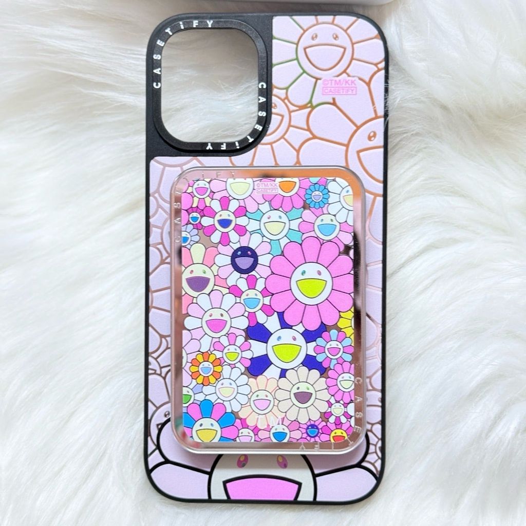 Case Ốp Điện thoại iPhone Hoa Cười Nền Hồng x Murakami Flower Mirror CaseTify iPhone 17/16/Promax