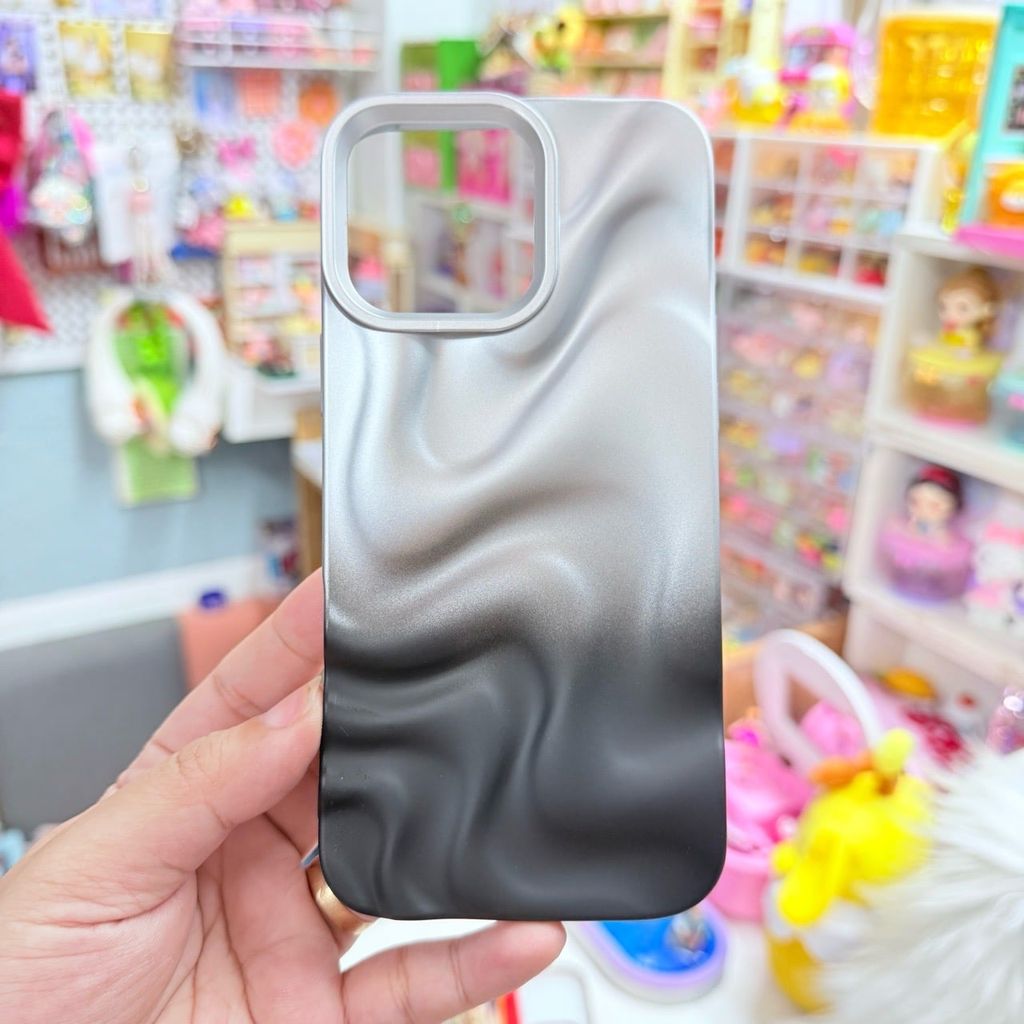 Case Ốp điện thoại iPhone Gợn Sóng Ombre Đen iPhone 13/14/15/16/Pro/Promax