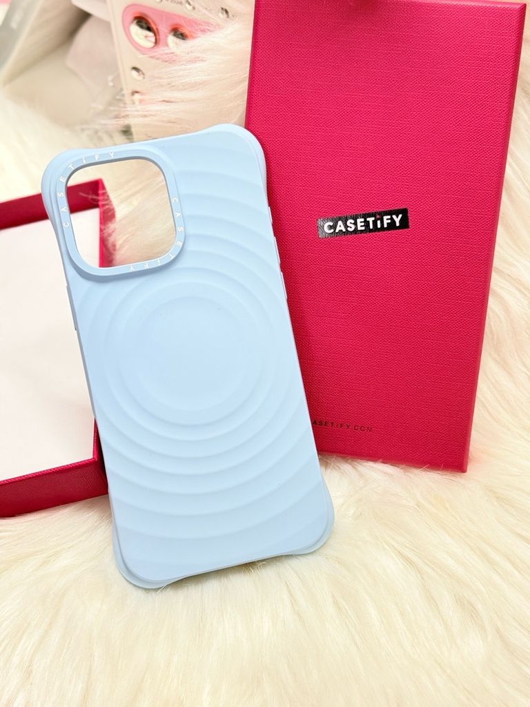 Case Ốp Điện thoại iPhone Casetify Ripple Case Màu Xanh Da Trời Pastel Magsafe Basic iPhone 17/16/15Pro/Promax