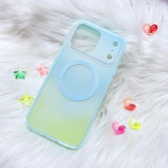 Case Ốp điện thoại iPhone Ombre Xanh Vàng Có Nút Control Magsafe iPhone 13/14/15/16/17Pro/Promax