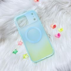 Case Ốp điện thoại iPhone Ombre Xanh Vàng Có Nút Control Magsafe iPhone 13/14/15/16/17Pro/Promax