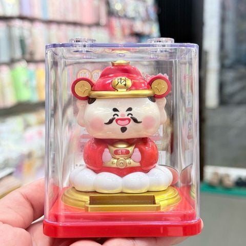 ÔNG THẦN TÀI Cầm Vàng Ngồi trên đế đỏ Mini