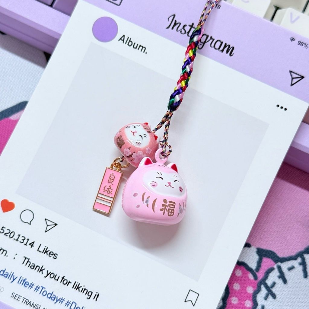 Móc Điện Thoại Mèo Lớn Mèo Nhỏ Móc Túi Phụ Kiện Đẹp nhiều màu (ánh hologram)