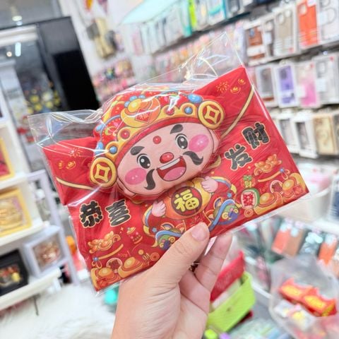 Dây Đeo / Túi Vải Đựng Tiền Lì Xì Tết 2026 - Lân - Thần Tài - TẾT