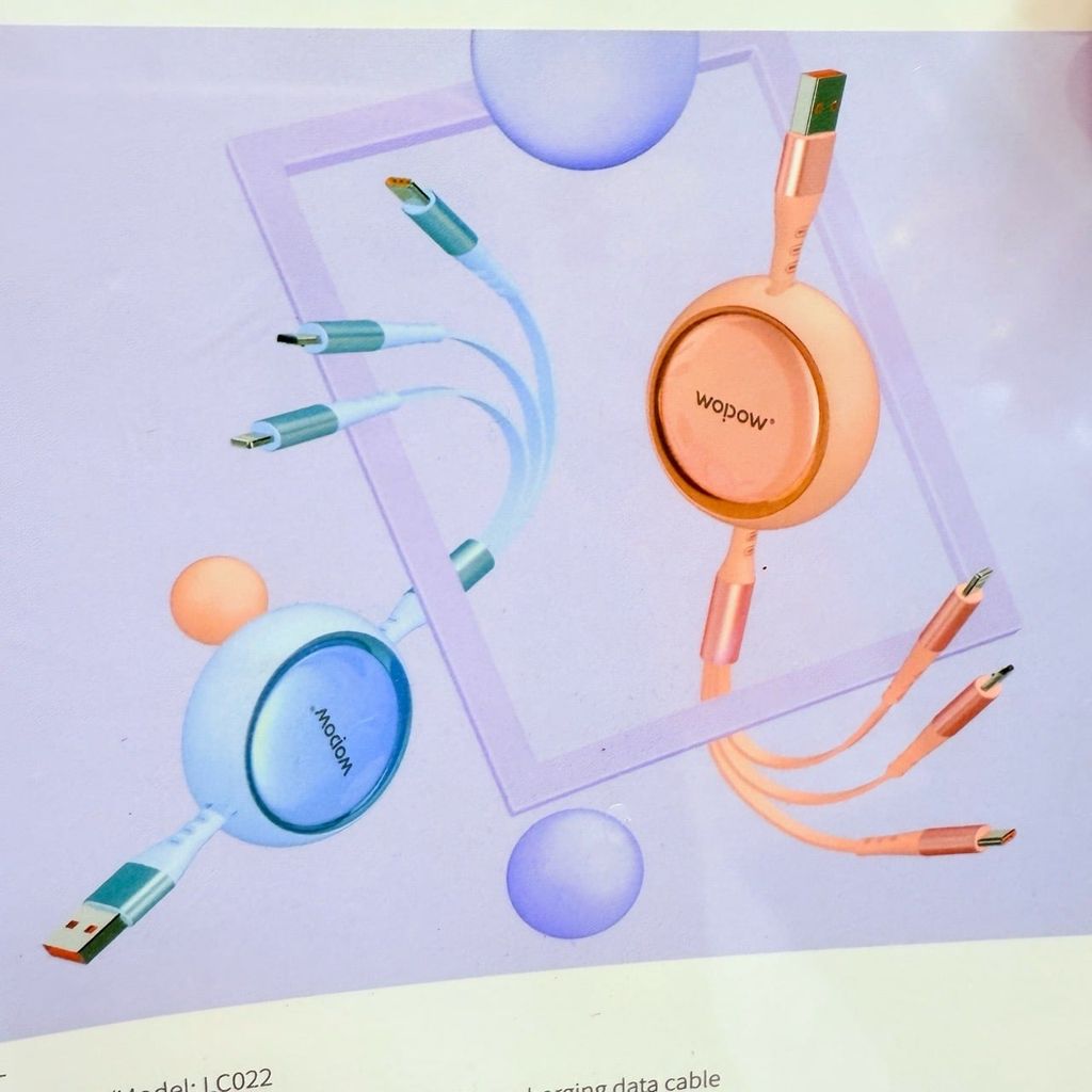 CÁP SẠC IPHONE Cáp Rút Chính hãng WOPOW LC022 dài 1.2m