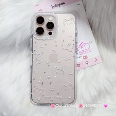 Case Ốp điện thoại iPhone Bling Bling Meomeo bé Mèo kute viền camera lấp la lấp lánh iPhone 13/14/15/16/17Pro/Promax