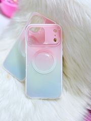 Case Ốp điện thoại iPhone Ombre Hồng Xanh Có Nút Control Magsafe iPhone 13/14/15/16/17Pro/Promax