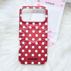 Case Ốp điện thoại iPhone Đỏ Chấm Bi Trắng DIMOO Magsafe Basic iPhone 17/16/15/14/13/12/Pro/Promax