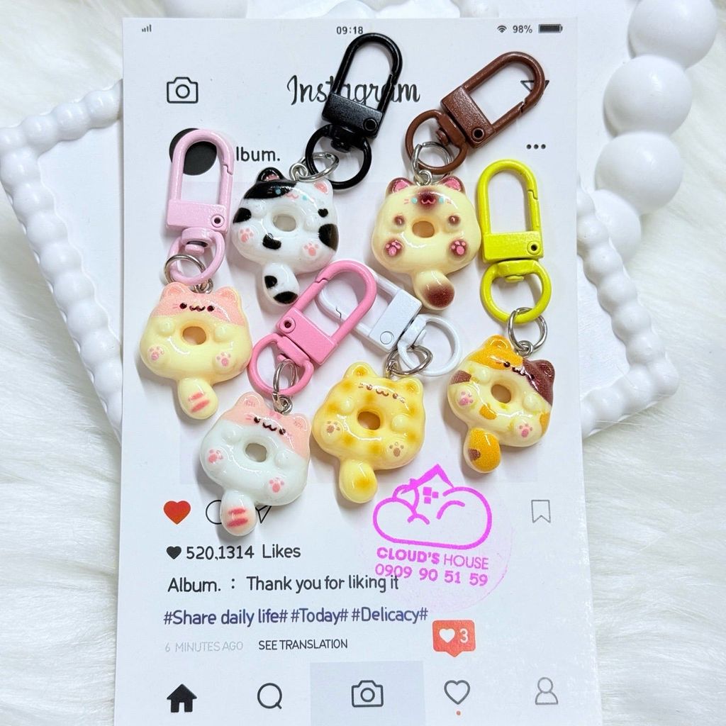 Móc treo điện thoại mini các mẫu MÈO cute dễ thương - nhiều mẫu