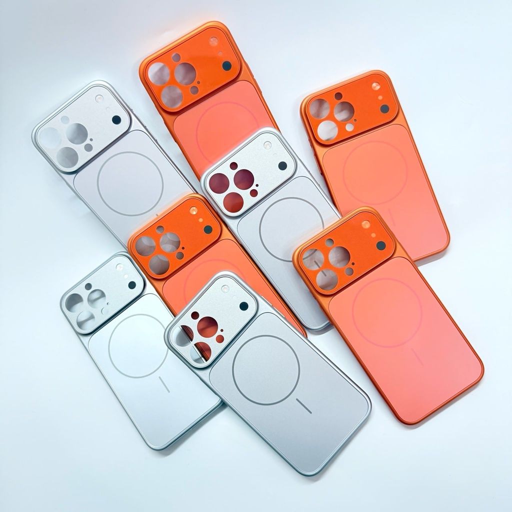 Case Ốp Điện thoại iPhone Nhám Màu Bạc Basic Bảo Vệ Camera Magsafe Basic iPhone 17/16/15Pro/Promax