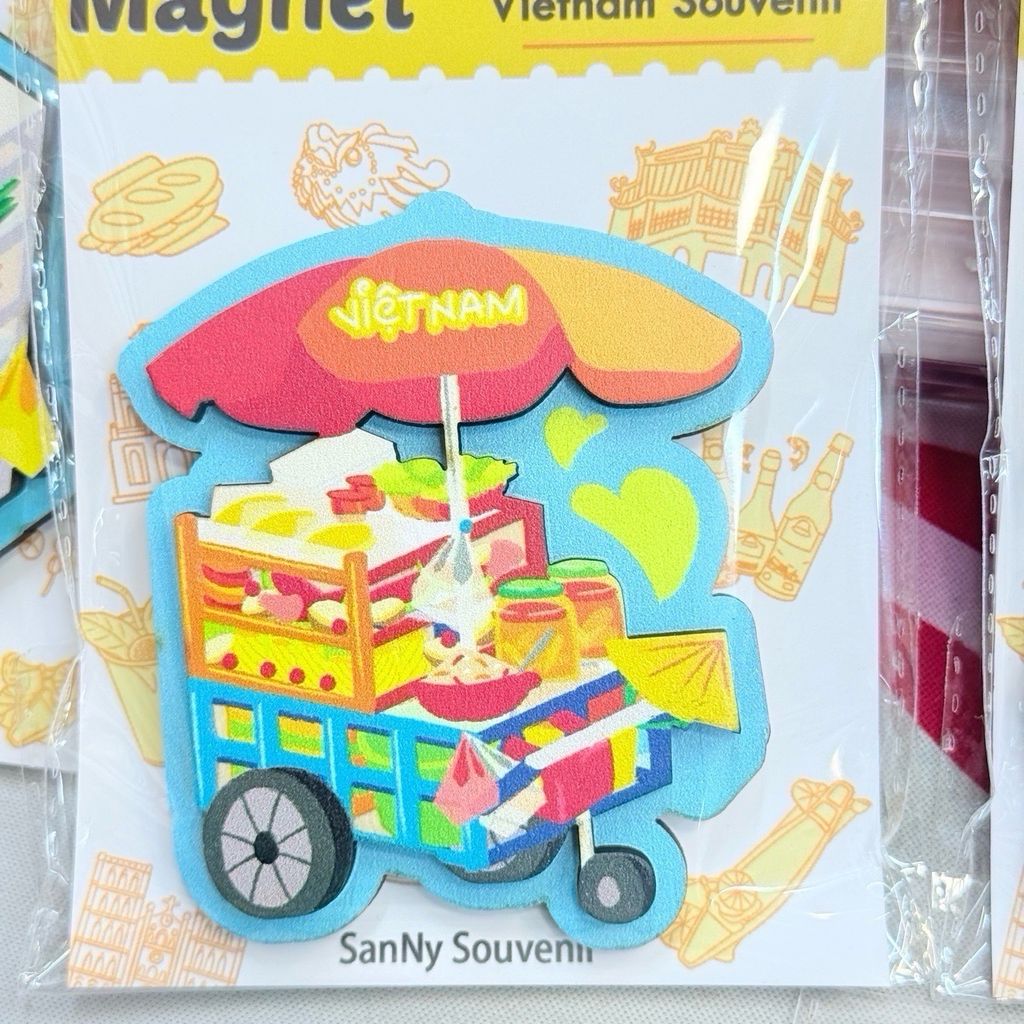 Nam châm Gỗ 3D Trang Trí Tủ Lạnh Fridge Magnet - Hình Ảnh Con Người Việt Nam - Món Ăn Việt Nam - Quà lưu niệm Việt Nam