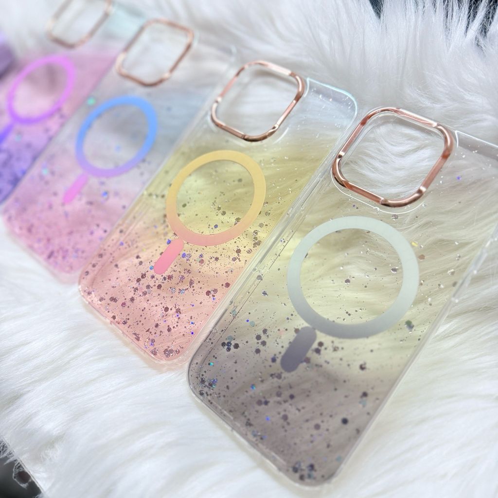 Case Ốp điện thoại iPhone Likgus Trong Ombre Nhiều Màu Bling Bling Magsafe iPhone 16/17/Promax
