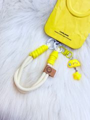Dây đeo ngắn móc tay chất dù giữ điện thoại màu phối trơn ( DÂY NGẮN) - kèm móc hoạt hình các mẫu