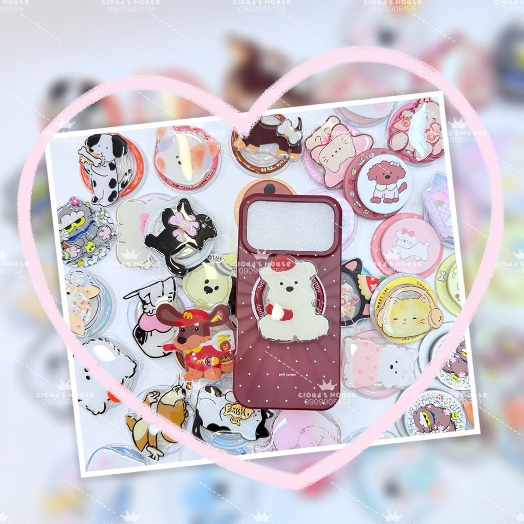 Case Ốp điện thoại iPhone Màu Đỏ Nâu Chấm Bi Poli Corner Magsafe Basic iPhone 17/16/15/14/13/12/Pro/Promax