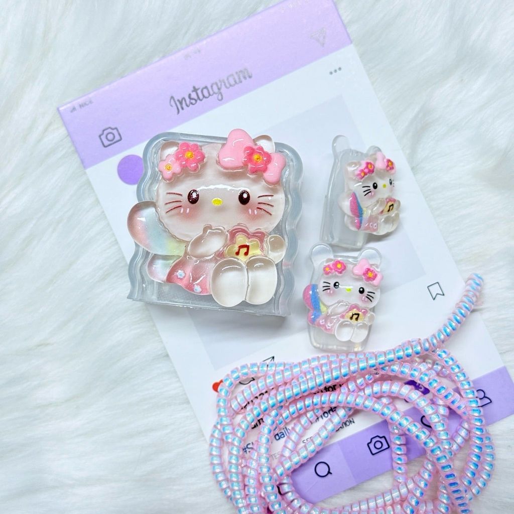 COMBO BẢO VỆ CÓC CÁP SẠC HELLO KITTY