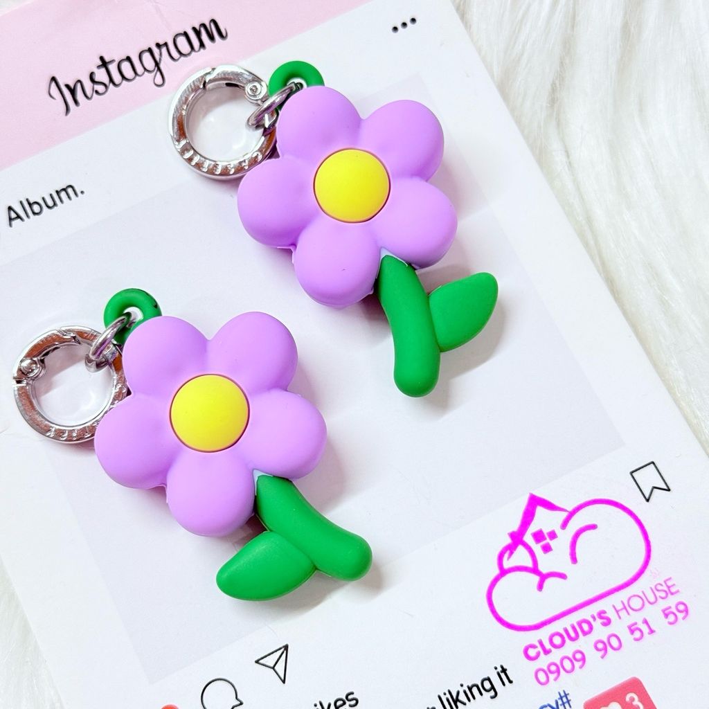 Móc Treo Móc Khóa Phụ Kiện CASETIFY Charm Hoa Tím
