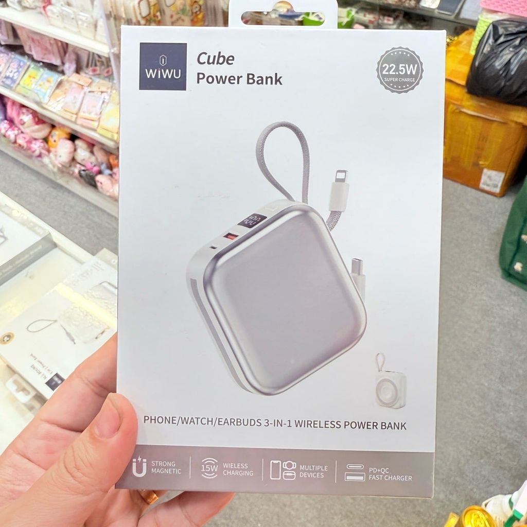 POWERBANK - SẠC DỰ PHÒNG Pin dự phòng Wiwu Cube Power Bank 3 in 1 10000mAh 22.5W Wi-P055