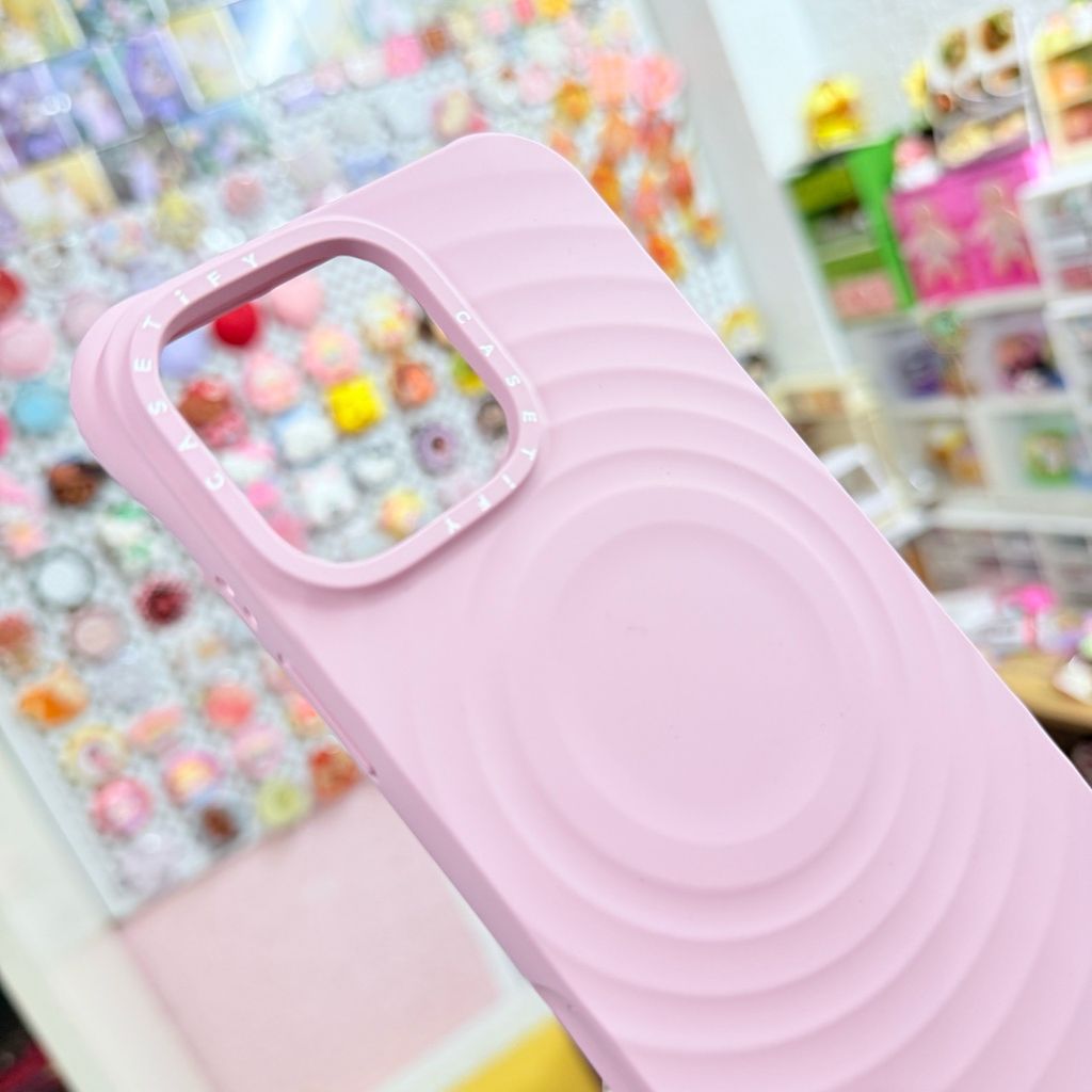 Case Ốp Điện thoại iPhone Casetify Ripple Case Màu Hồng - Primrose Pink Magsafe Basic iPhone 17/16/15Pro/Promax