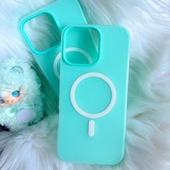 Case Ốp điện thoại iPhone Magsafe Trơn 2 Lớp Basic màu Xanh Pastel iPhone 13/14/15/16/Pro/Promax