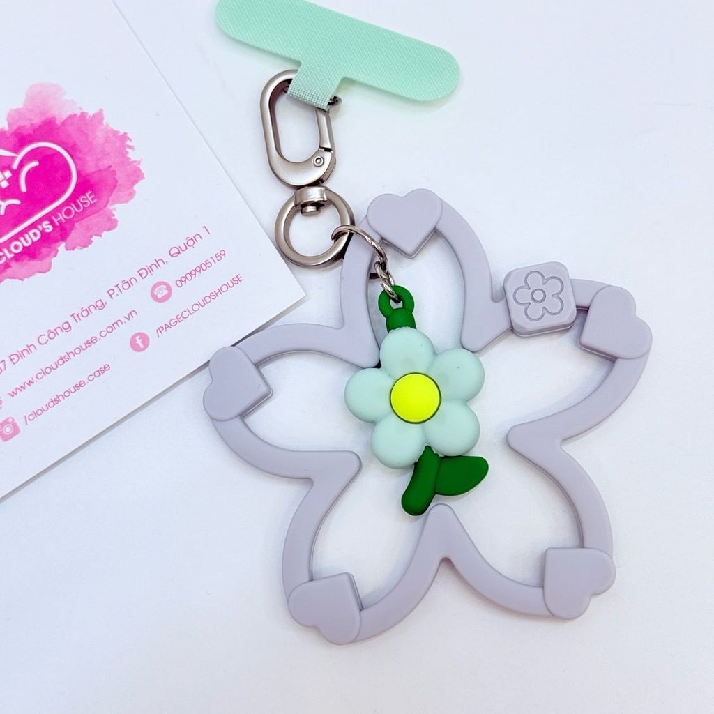 DÂY CHARM HOA Silicone R.E.P CaseTify CHỐNG BẨN kèm charm nhiều màu sắc