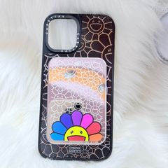Case Ốp Điện thoại iPhone Hoa Cười Gương Nền Đen x Murakami Flower Mirror CaseTify iPhone 17/16/Promax