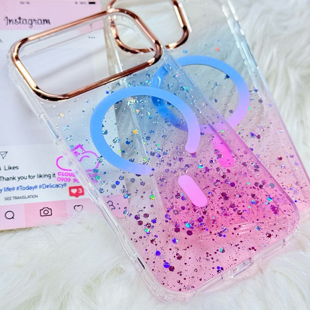 Case Ốp điện thoại iPhone Likgus Trong Ombre Nhiều Màu Bling Bling Magsafe iPhone 16/17/Promax