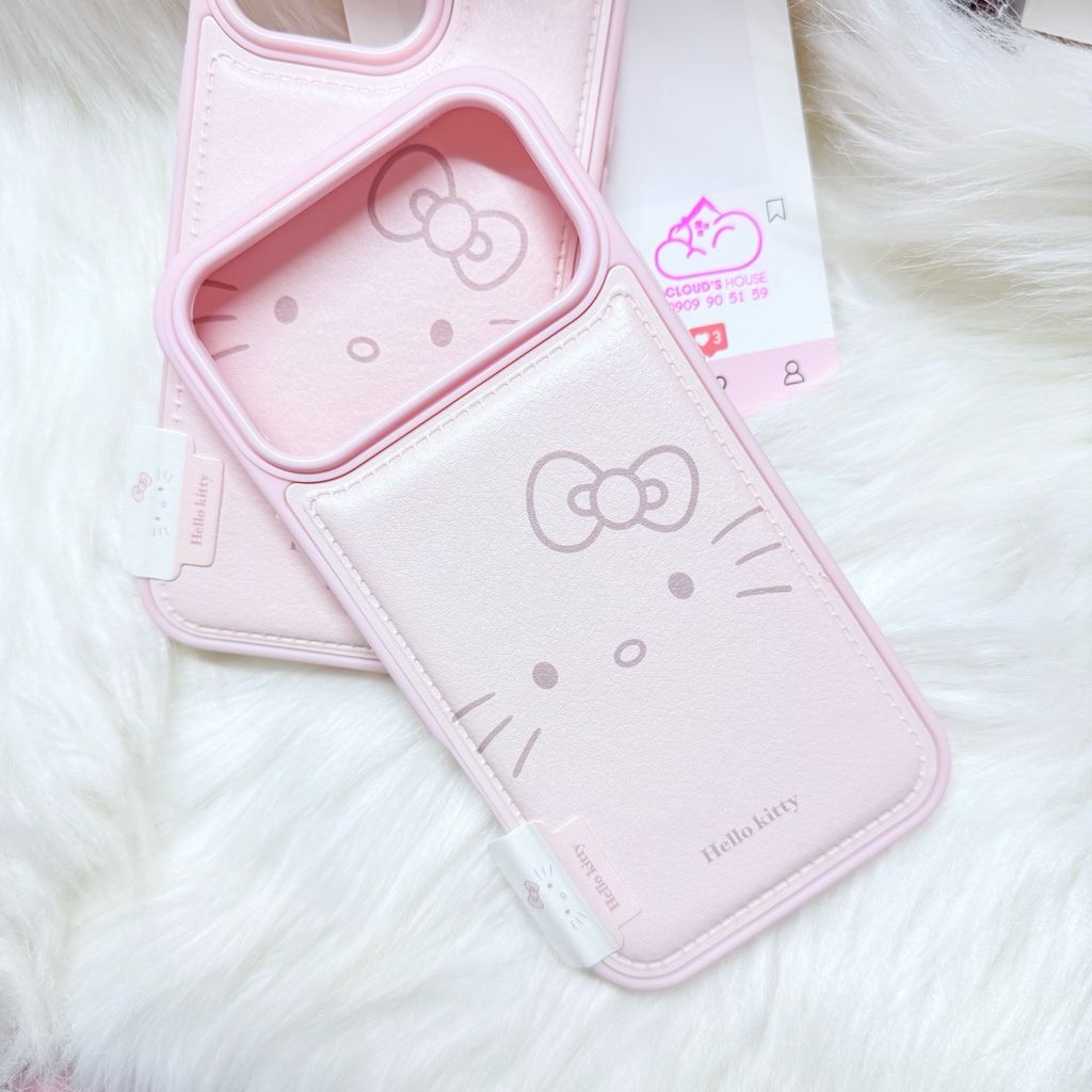 Case Ốp điện thoại iPhone Da Phao Hồng Babe Hello Kitty iPhone 13/14/15/16/17Pro/Promax