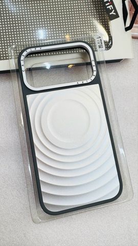 Case Ốp Điện thoại iPhone Magsafe CaseTify Bạc Viền Xám Đậm Nút Control iPhone 17/Pro/Promax