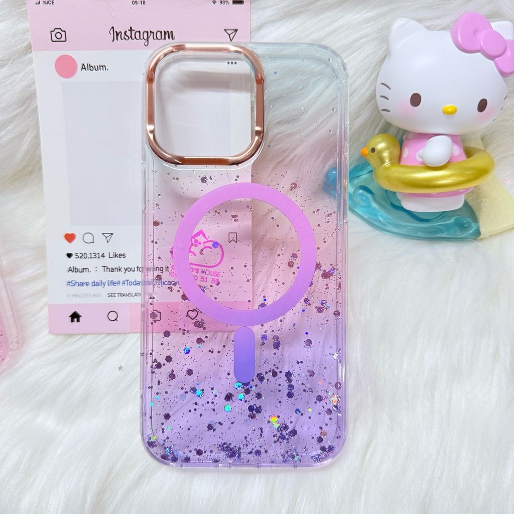 Case Ốp điện thoại iPhone Likgus Trong Ombre Nhiều Màu Bling Bling Magsafe iPhone 16/17/Promax