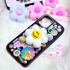 Case Ốp Điện thoại iPhone Hoa Cười & Sticker Nhiều Màu x Murakami Flower Mirror CaseTify iPhone 17/16/Promax