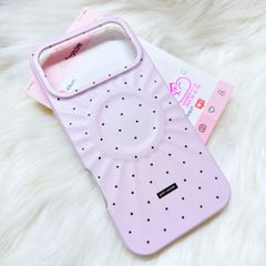 Case Ốp điện thoại iPhone Màu Hồng Pastel Chấm Bi Poli Corner Magsafe Basic iPhone 17/16/15/14/13/12/Pro/Promax