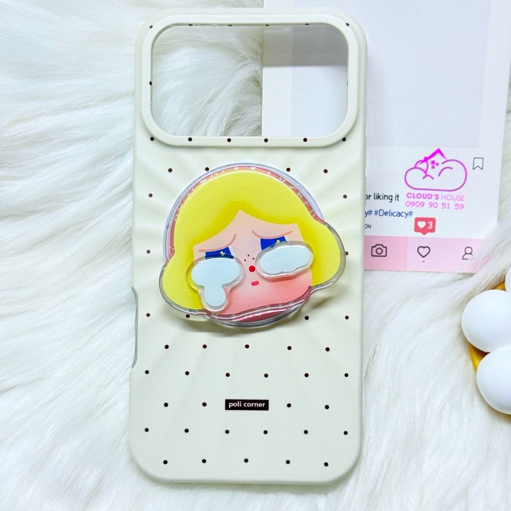 Case Ốp điện thoại iPhone Màu Kem Pastel Chấm Bi Poli Corner Magsafe Basic iPhone 17/16/15/14/13/12/Pro/Promax