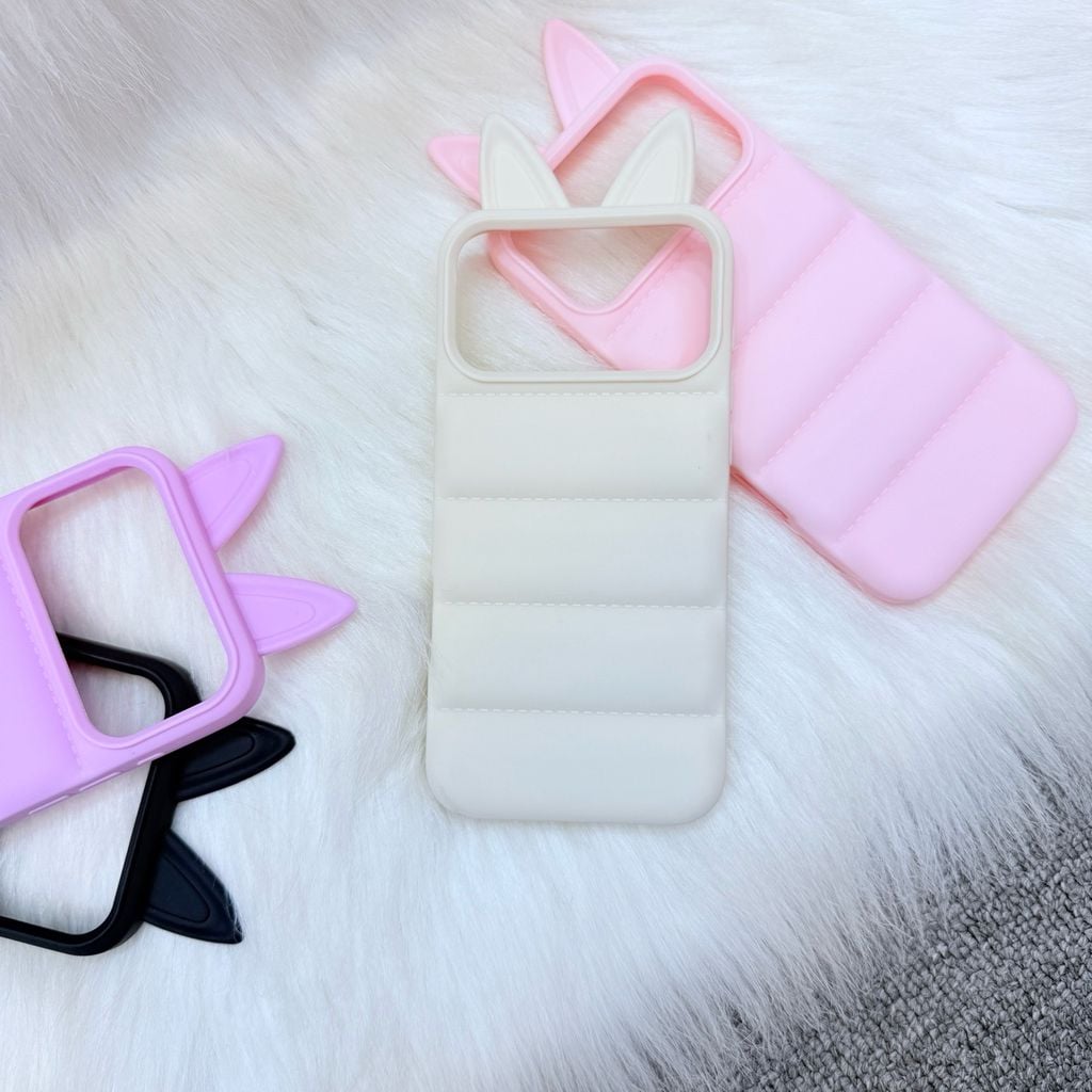 Case Ốp điện thoại iPhone phao Tai MÈO chất silicone iPhone 15/16/17Pro/Promax