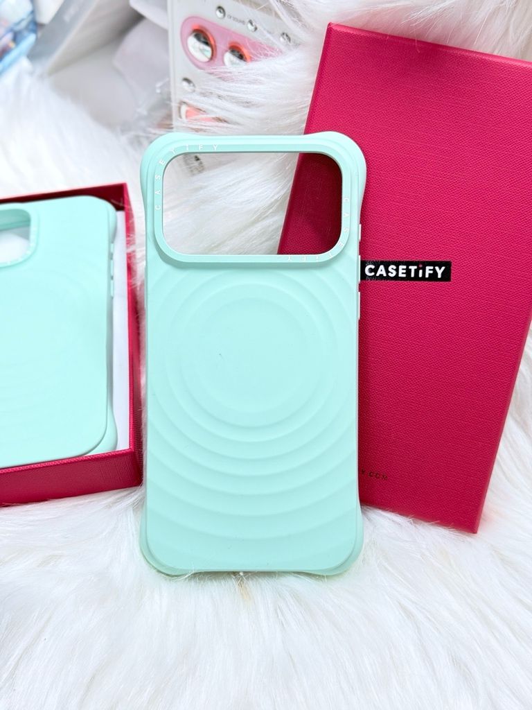 Case Ốp Điện thoại iPhone Casetify Ripple Case Xanh Mint Pastel Magsafe Basic iPhone 17/16/15Pro/Promax
