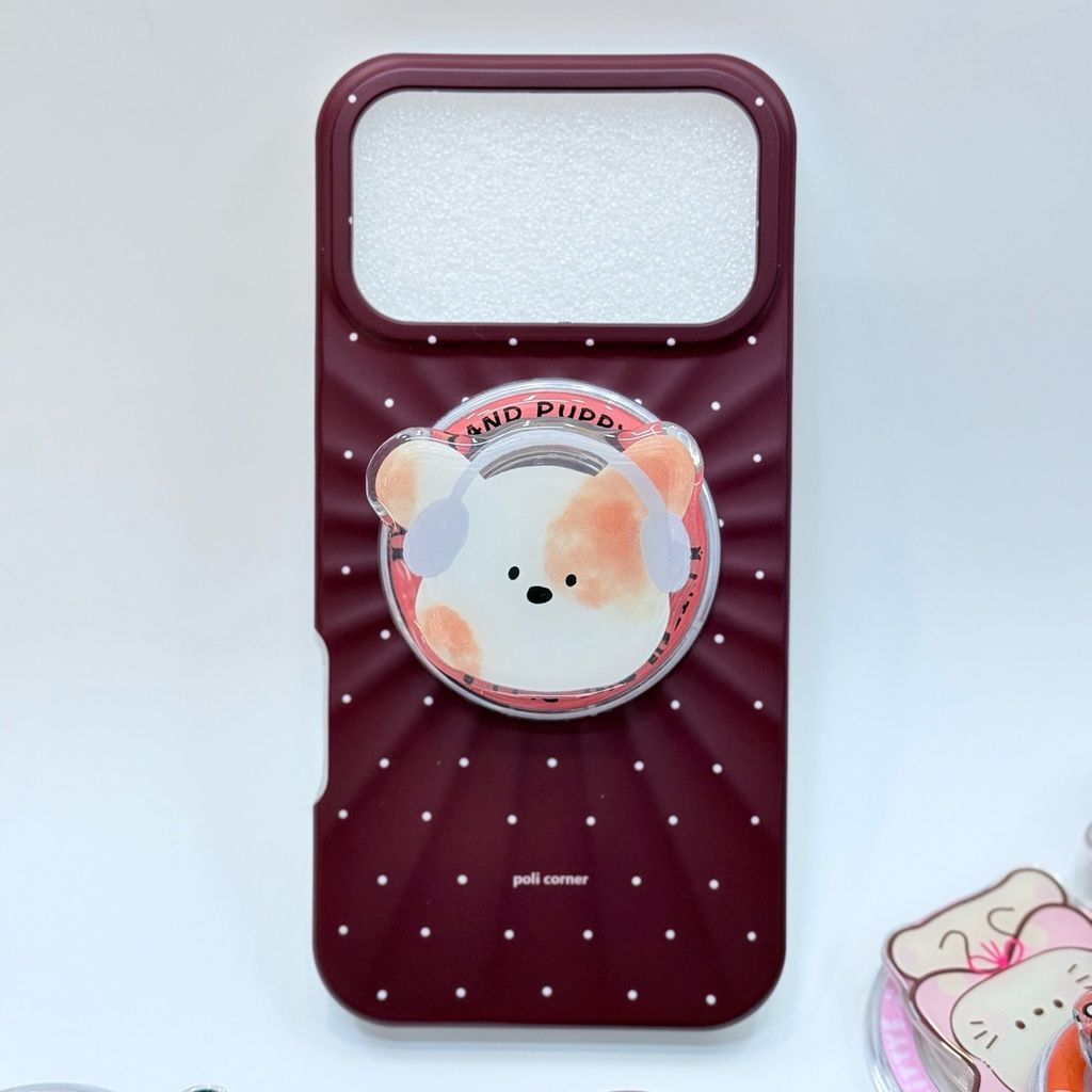 Case Ốp điện thoại iPhone Màu Đỏ Nâu Chấm Bi Poli Corner Magsafe Basic iPhone 17/16/15/14/13/12/Pro/Promax