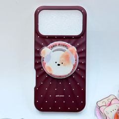 Case Ốp điện thoại iPhone Màu Đỏ Nâu Chấm Bi Poli Corner Magsafe Basic iPhone 17/16/15/14/13/12/Pro/Promax