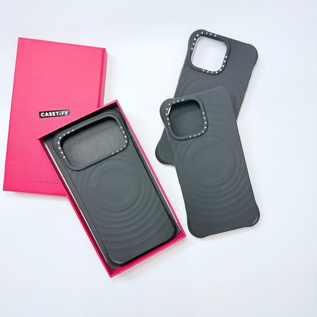 Case Ốp Điện thoại iPhone Casetify Ripple Case Đen - Matte Black Magsafe Basic iPhone 17/16/15Pro/Promax