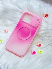 Case Ốp điện thoại iPhone Ombre Hồng Trắng Có Nút Control Magsafe iPhone 13/14/15/16/17Pro/Promax